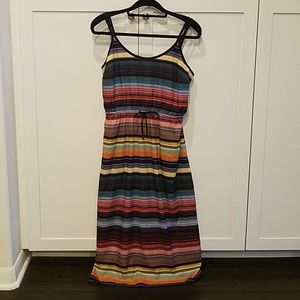 Colorful Striped Midi Athleta Dress w/pockets